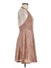 AaKaa 100% Polyester Metallic Tan Cocktail Dress Size M - photo 4