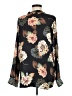 Johnny Was 100% Silk Floral Black Long Sleeve Silk Top Size M - photo 2