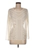 Piperlime 100% Polyester Aztec Or Tribal Print Ivory Long Sleeve Blouse Size M - photo 1