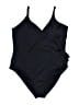 White Birch Solid Black One Piece Swimsuit Size XL - photo 1