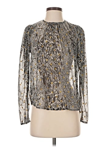 Aqua Long Sleeve Blouse (view 1)