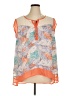 Signature Studio 100% Polyester Orange Sleeveless Blouse Size 1X - photo 1