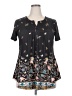 Bebonnie Floral Black Short Sleeve Blouse Size XXL - photo 1