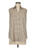 Ann Taylor 100% Polyester Tweed Ivory Sleeveless Blouse Size M - photo 1