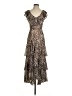 WAYF 100% Polyester Animal Print Brown Cocktail Dress Size XS - photo 1
