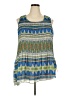 One World 100% Polyester Blue Sleeveless Blouse Size 1X - photo 1