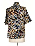 Jade Animal Print Blue Short Sleeve Blouse Size S - photo 2
