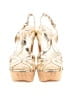 Prada Metallic Gold Metallic Leather Platform Sandals Size EU 39 - photo 2