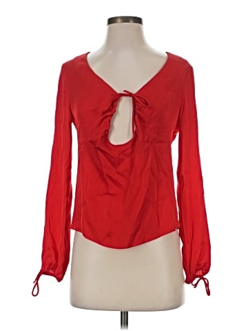 Intermix Long Sleeve Silk Top (view 1)