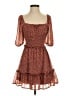 Blue Rain 100% Polyester Hearts Brown Casual Dress Size S - photo 1
