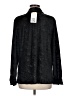 Fred David 100% Polyester Metallic Black Long Sleeve Blouse Size 8 - photo 2