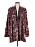 Dennis by Dennis Basso Animal Print Burgundy Blazer Size L - photo 1