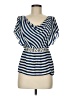 Odille Blue Short Sleeve Blouse Size 6 - photo 1
