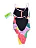Speedo Color Block Green One Piece Swimsuit Size XXS (26) - photo 2