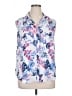 Elle 100% Polyester Floral White Sleeveless Blouse Size XL - photo 1