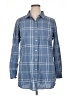 dip 100% Cotton Plaid Blue Long Sleeve Button-Down Shirt Size XL - photo 1