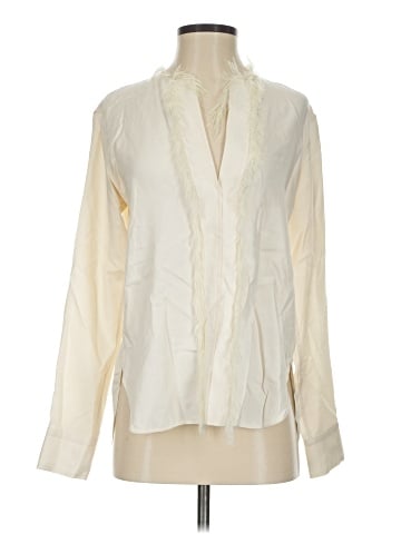 Helmut Lang Long Sleeve Silk Top (view 1)