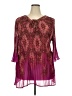 Catherines 100% Polyester Burgundy 3/4 Sleeve Blouse Size 2X - photo 1