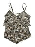Croft & Barrow Animal Print Brown Swimsuit Top Size M - photo 1