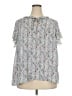 Rose + Olive 100% Polyester Blue Short Sleeve Blouse Size 2X - photo 1