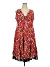 Notations Print Red Casual Dress Size 2X - photo 1