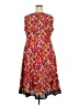 Notations Print Red Casual Dress Size 2X - photo 2