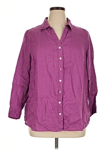 Sigrid Olsen 3/4 Sleeve Button-Down Shirt (view 1)