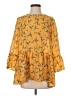 JoJo Maman Bebe 100% Polyester Yellow 3/4 Sleeve Blouse Size S - photo 1