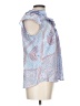 Elizabeth McKay 100% Polyester Houndstooth Polka Dots Blue Sleeveless Blouse Size 12 - photo 4