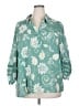 Unique Spectrum Floral Teal 3/4 Sleeve Blouse Size 3X - photo 1