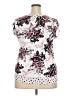 Les Serein Floral White Short Sleeve Blouse Size XXL - photo 2