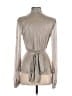 PatBO Metallic Silver Long Sleeve Blouse Size XXS - photo 2