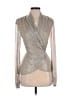 PatBO Metallic Silver Long Sleeve Blouse Size XXS - photo 1