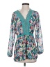 Matilda Jane 100% Polyester Teal 3/4 Sleeve Blouse Size S - photo 1