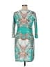 Touch Express Print Teal Cocktail Dress Size XL - photo 2