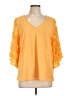 AndTheWhy Yellow 3/4 Sleeve Blouse Size L - photo 1