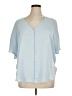 DKNY Jeans Blue Short Sleeve Blouse Size XL - photo 1
