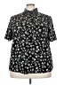 Bobbie Brooks 100% Polyester Print Black Short Sleeve Blouse Size 18 - photo 1