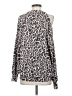 LNA Animal Print Pink Silver Long Sleeve Blouse Size S - photo 2