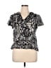 Chaps 100% Polyester Black Short Sleeve Blouse Size XL Petite - photo 1