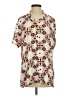 Assorted Brands Print Orange Short Sleeve Blouse Size S - photo 1