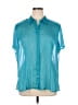 Venezia 100% Polyester Teal Short Sleeve Blouse Size 14 - 16 Plus - photo 1