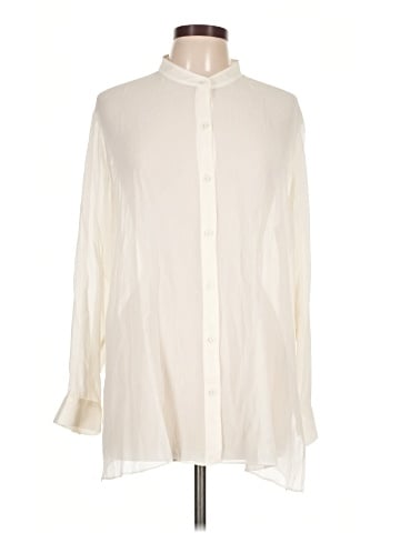 Eileen Fisher Long Sleeve Silk Top (view 1)