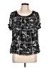 Roz & Ali 100% Polyester Black Short Sleeve Blouse Size L - photo 1