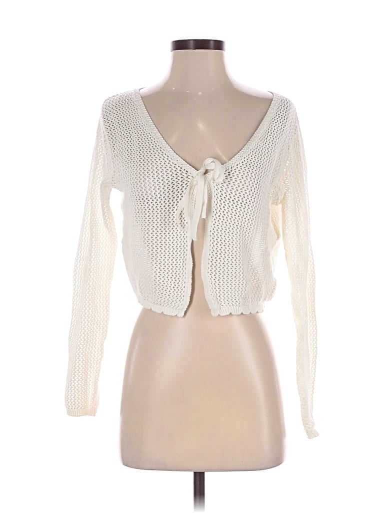 Pre-owned Laura Ashley Cardigan Sweater In Ivory