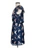 DR2 100% Polyester Print Blue Cocktail Dress Size S - photo 5