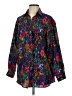 Capezio 100% Silk Print Black Long Sleeve Silk Top Size S - photo 1