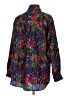 Capezio 100% Silk Print Black Long Sleeve Silk Top Size S - photo 2