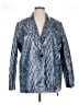 Forever Unique London 100% Polyurethane Animal Print Blue Blazer Size 12 - photo 1