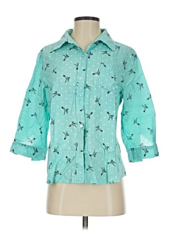 Karen Scott 3/4 Sleeve Button-Down Shirt (view 1)